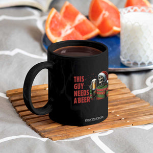 Funny Skeleton Beer Christmas Coffee Mug This Guy Needs A Beer TS14 Print Your Wear