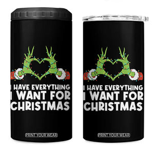 Funny Elf Hand Christmas 4 in 1 Can Cooler Tumbler I Have Everything I Want For Christmas TS14 One Size: 16 oz Black Print Your Wear