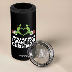 Funny Elf Hand Christmas 4 in 1 Can Cooler Tumbler I Have Everything I Want For Christmas TS14 Print Your Wear