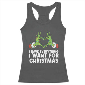 Funny Elf Hand Christmas Racerback Tank Top I Have Everything I Want For Christmas TS14 Dark Heather Print Your Wear