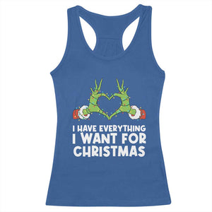 Funny Elf Hand Christmas Racerback Tank Top I Have Everything I Want For Christmas TS14 Royal Blue Print Your Wear