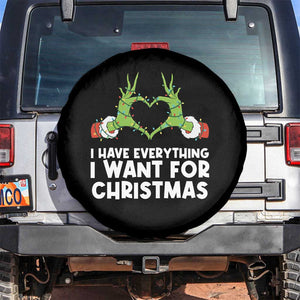 Funny Elf Hand Christmas Spare Tire Cover I Have Everything I Want For Christmas TS14 No hole Black Print Your Wear