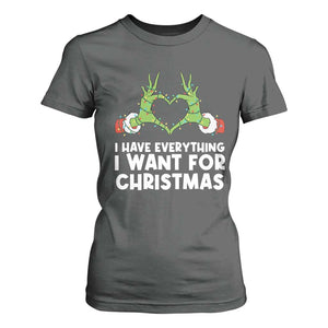 Funny Elf Hand Christmas T Shirt For Women I Have Everything I Want For Christmas TS14 Dark Heather Print Your Wear