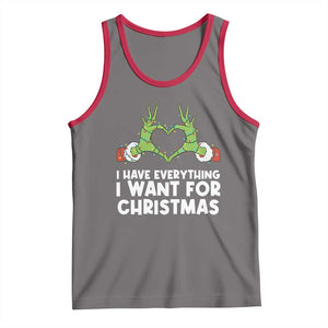 Funny Elf Hand Christmas Tank Top I Have Everything I Want For Christmas TS14 Deep Heather Red Print Your Wear