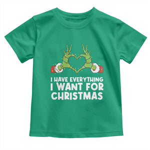 Funny Elf Hand Christmas Toddler T Shirt I Have Everything I Want For Christmas TS14 Irish Green Print Your Wear