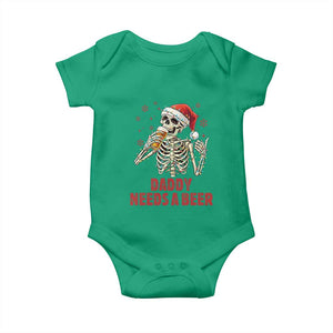 Funny Skeleton Beer Christmas Baby Onesie Daddy Needs A Beer TS14 Irish Green Print Your Wear