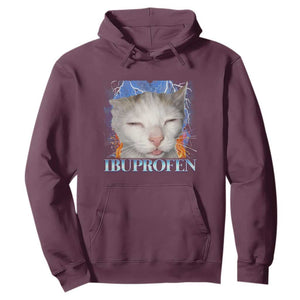 Funny Cat Meme Hoodie Ibuprofen Silly Kitten - Print Your Wear