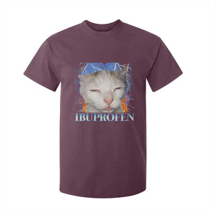 Funny Cat Meme T Shirt For Kid Ibuprofen Silly Kitten TS14 Maroon Print Your Wear