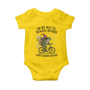 Funny Frog Meme Baby Onesie On My Way to Hoard Books and Cause Chaos TS14 Daisy Print Your Wear