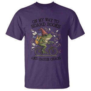 Funny Frog Meme T Shirt On My Way to Hoard Books and Cause Chaos TS14 Purple Print Your Wear