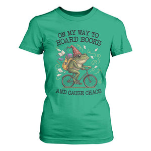 Funny Frog Meme T Shirt For Women On My Way to Hoard Books and Cause Chaos TS14 Irish Green Print Your Wear
