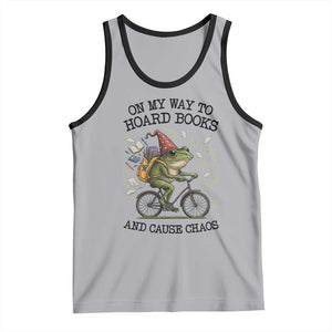 Funny Frog Meme Tank Top On My Way to Hoard Books and Cause Chaos TS14 Athletic Heather Black Print Your Wear