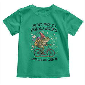 Funny Frog Meme Toddler T Shirt On My Way to Hoard Books and Cause Chaos TS14 Irish Green Print Your Wear