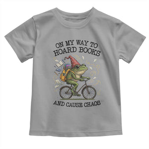 Funny Frog Meme Toddler T Shirt On My Way to Hoard Books and Cause Chaos TS14 Sport Gray Print Your Wear