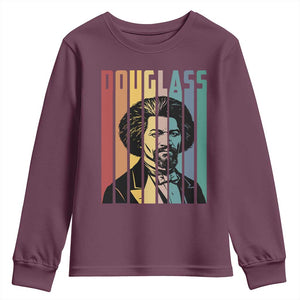 Frederick Douglass Youth Sweatshirt American Black History TS14 Maroon Print Your Wear