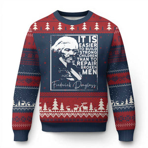 Frederick Douglass Quote Ugly Christmas Sweater Black History Month TS14 Navy Red Print Your Wear
