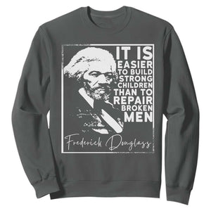 Frederick Douglass Quote Sweatshirt Black History Month TS14 Dark Heather Print Your Wear