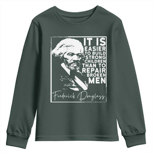Frederick Douglass Quote Youth Sweatshirt Black History Month TS14 Dark Forest Green Print Your Wear