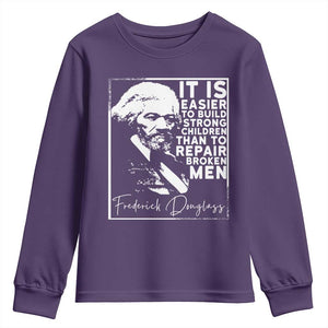 Frederick Douglass Quote Youth Sweatshirt Black History Month TS14 Purple Print Your Wear