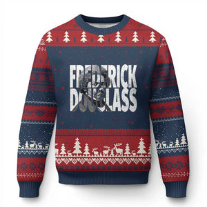 Frederick Douglass Ugly Christmas Sweater Black History Month TS14 Navy Red Print Your Wear