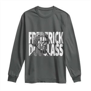 Frederick Douglass Long Sleeve Shirt Black History Month TS14 Dark Heather Print Your Wear