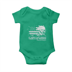 Frederick Douglass Quote Baby Onesie Is There Is No Struggle There Is No Progress TS14 Irish Green Print Your Wear
