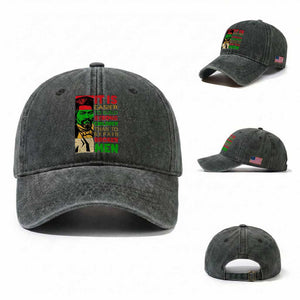 Frederick Douglass Pride Quote Washed Cotton Baseball Cap Black History Month TS14 Washed Cap Universal Fit Dark Green Print Your Wear