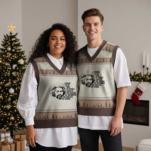 Frederick Douglass Pride Quote V-Neck Knit Sweater Vest TS14 Mocha Mousse Print Your Wear