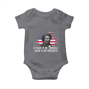 Frederick Douglass American Flag Baby Onesie Is There Is No Struggle There Is No Progress TS14 Charcoal Print Your Wear