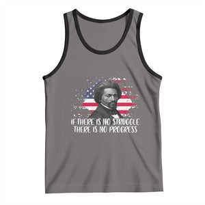 Frederick Douglass American Flag Tank Top Is There Is No Struggle There Is No Progress TS14 Deep Heather Black Print Your Wear