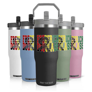 Frederick Douglass Flip Straw Tumbler Pan African Flag Black History Month TS14 Print Your Wear