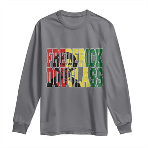 Frederick Douglass Long Sleeve Shirt Pan African Flag Black History Month TS14 Charcoal Print Your Wear