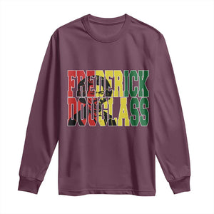 Frederick Douglass Long Sleeve Shirt Pan African Flag Black History Month TS14 Maroon Print Your Wear
