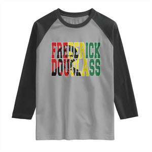 Frederick Douglass Raglan Shirt Pan African Flag Black History Month TS14 Sport Gray Black Print Your Wear