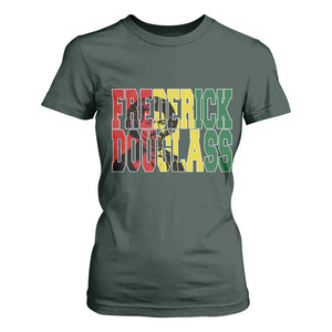 Frederick Douglass T Shirt For Women Pan African Flag Black History Month TS14 Dark Forest Green Print Your Wear
