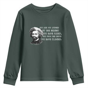 Frederick Douglass Quote Youth Sweatshirt Black History Month TS14 Dark Forest Green Print Your Wear