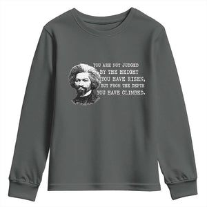 Frederick Douglass Quote Youth Sweatshirt Black History Month TS14 Dark Heather Print Your Wear