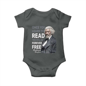 Frederick Douglass Freedom Quote Baby Onesie Once You Learn to Read TS14 Dark Heather Print Your Wear
