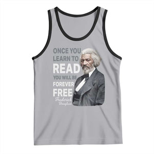 Frederick Douglass Freedom Quote Tank Top Once You Learn to Read TS14 Athletic Heather Black Print Your Wear