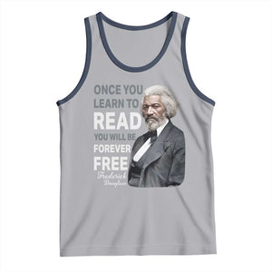 Frederick Douglass Freedom Quote Tank Top Once You Learn to Read TS14 Athletic Heather Navy Print Your Wear