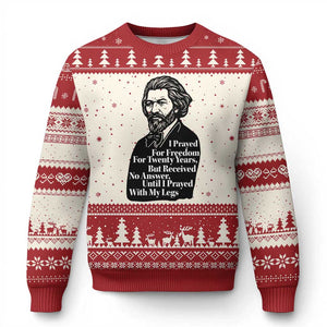 Frederick Douglass Inspirational Quote Ugly Christmas Sweater Black History Month TS14 Beige Red Print Your Wear