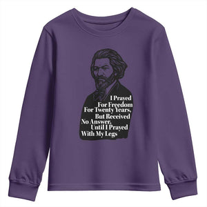 Frederick Douglass Inspirational Quote Youth Sweatshirt Black History Month TS14 Purple Print Your Wear