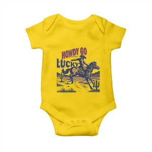 Howdy Go Lucky Baby Onesie Funny Cowboy St Patrick's Day TS14 Daisy Print Your Wear