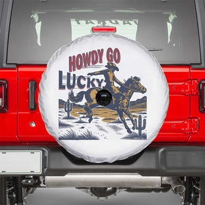 Howdy Go Lucky Spare Tire Cover Funny Cowboy St Patrick's Day TS14 White Print Your Wear