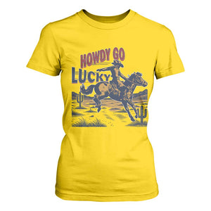 Howdy Go Lucky T Shirt For Women Funny Cowboy St Patrick's Day TS14 Daisy Print Your Wear