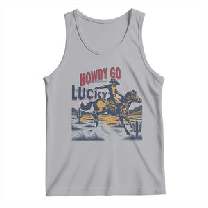 Howdy Go Lucky Tank Top Funny Cowboy St Patrick's Day TS14 Athletic Heather Print Your Wear
