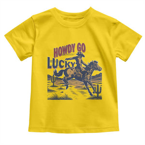 Howdy Go Lucky Toddler T Shirt Funny Cowboy St Patrick's Day TS14 Daisy Print Your Wear