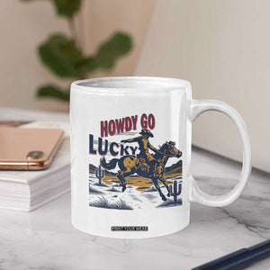 Howdy Go Lucky Coffee Mug Funny Cowboy St Patrick's Day TS14 Print Your Wear