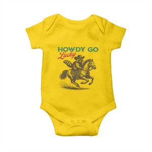 Howdy Go Lucky Baby Onesie Cowboy Raccoon St Patrick's Day TS14 Daisy Print Your Wear
