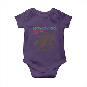 Howdy Go Lucky Baby Onesie Cowboy Raccoon St Patrick's Day TS14 Purple Print Your Wear